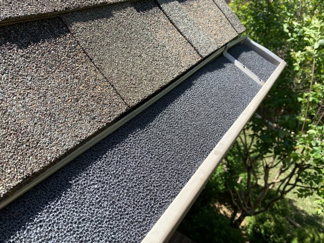 Foam gutter insert and gutter detail.