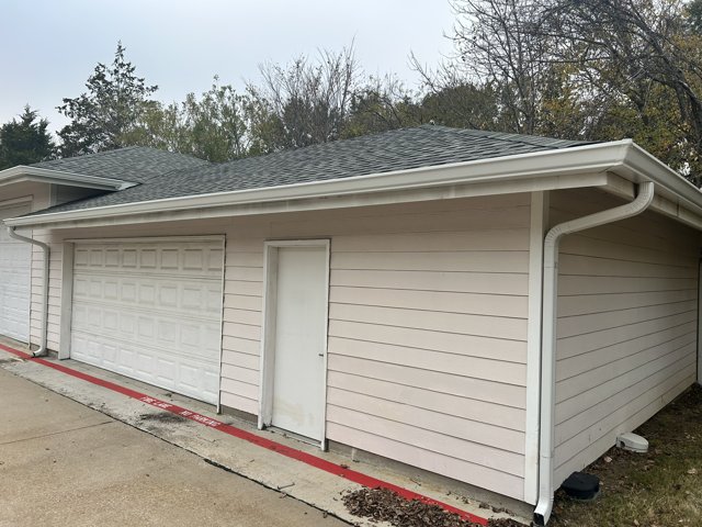 House gutter and roof-edge detail.
